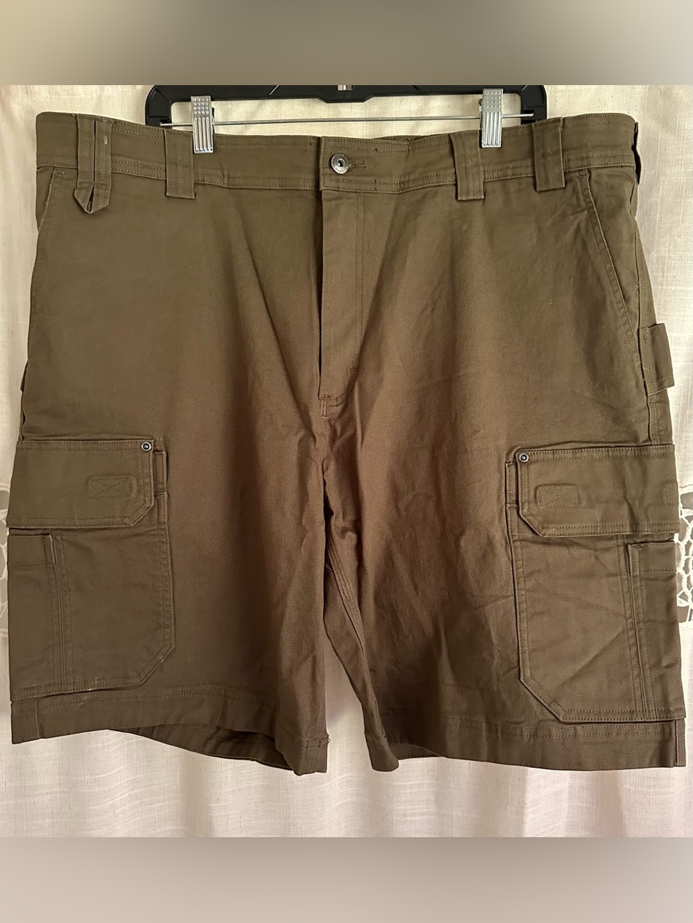 Duluth Trading Co Olive Green Cargo Work Shorts